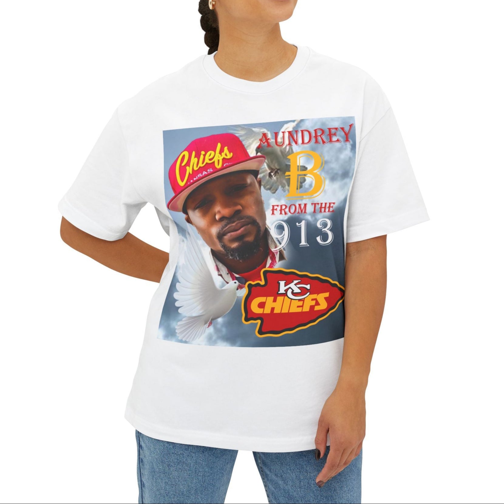 Stylish Graphic Tee in remembrance of Aundrey B #1 Chiefs Fans, Oversized Tribute Shirt, Comfy Casual Wear, Unique Memorial Gift, Unisex Fashion Top