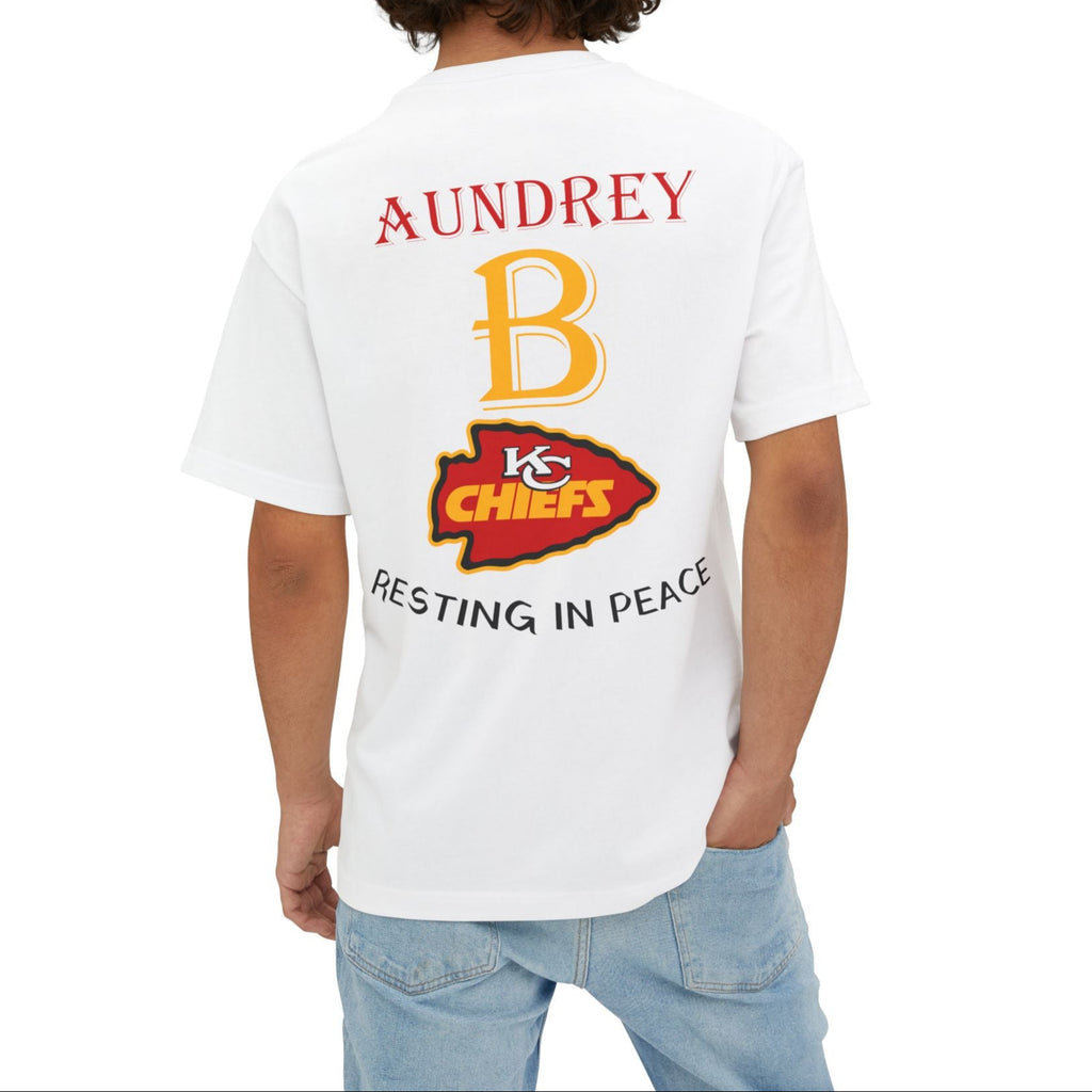 Stylish Graphic Tee in remembrance of Aundrey B #1 Chiefs Fans, Oversized Tribute Shirt, Comfy Casual Wear, Unique Memorial Gift, Unisex Fashion Top