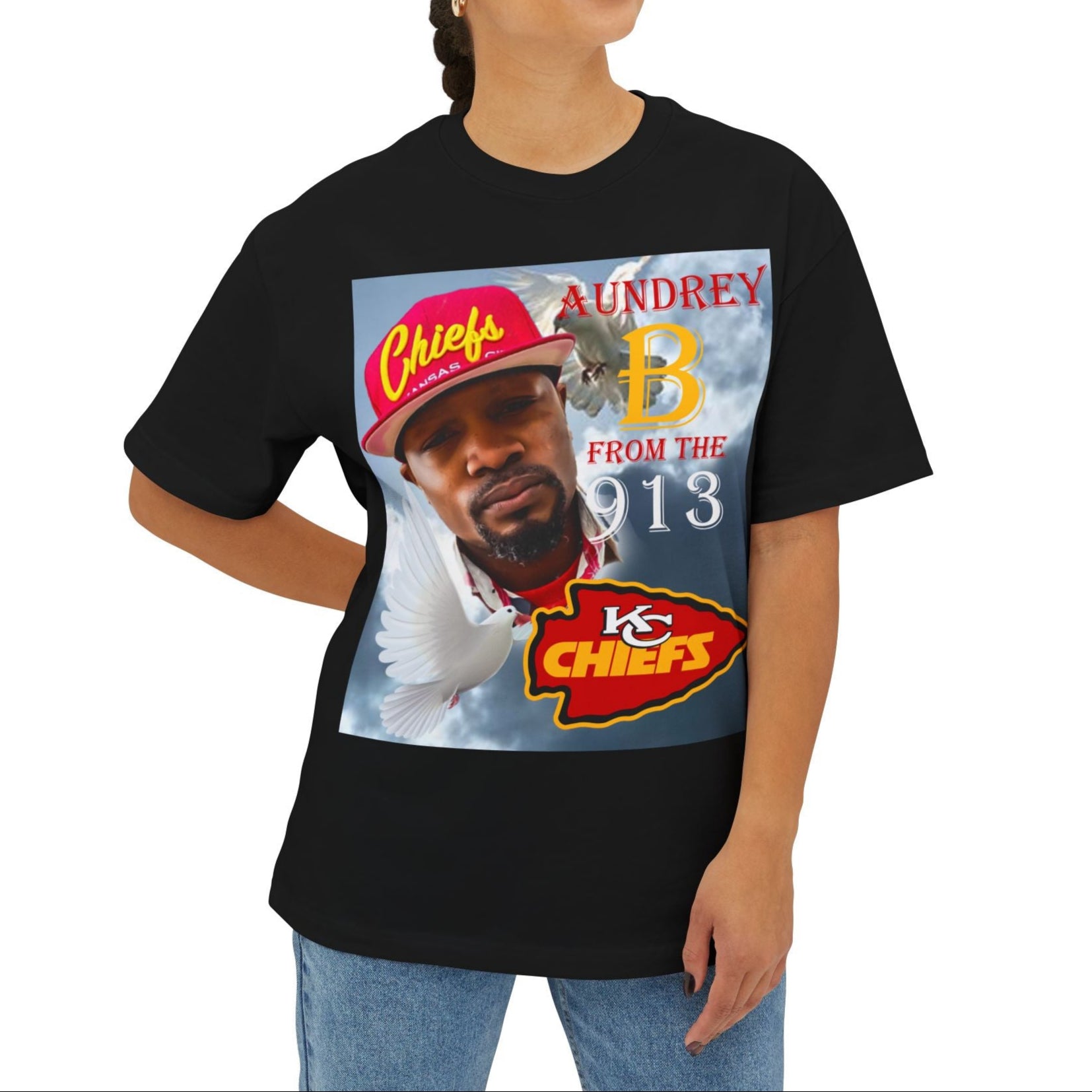 Stylish Graphic Tee in remembrance of Aundrey B #1 Chiefs Fans, Oversized Tribute Shirt, Comfy Casual Wear, Unique Memorial Gift, Unisex Fashion Top